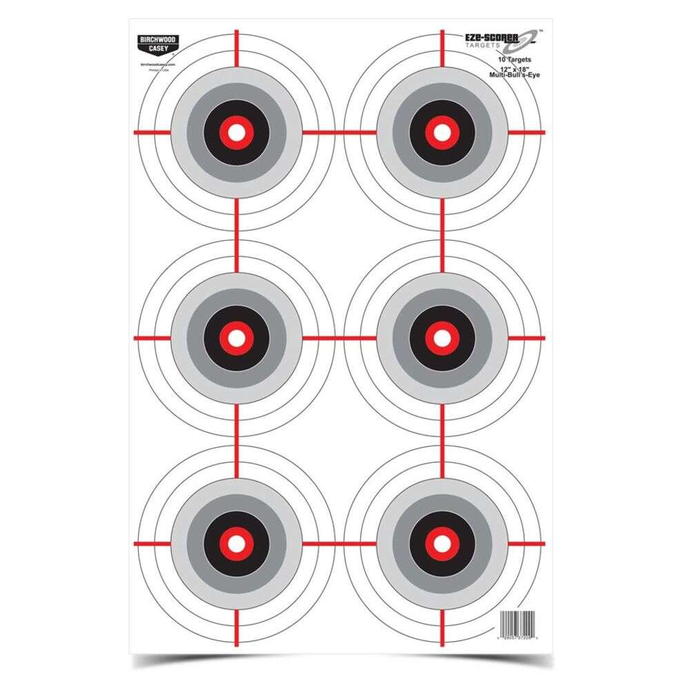 Targets Birchwood Casey Paper BIR 37063          EZESCORER 12X18 MLT BLLEYE 100P